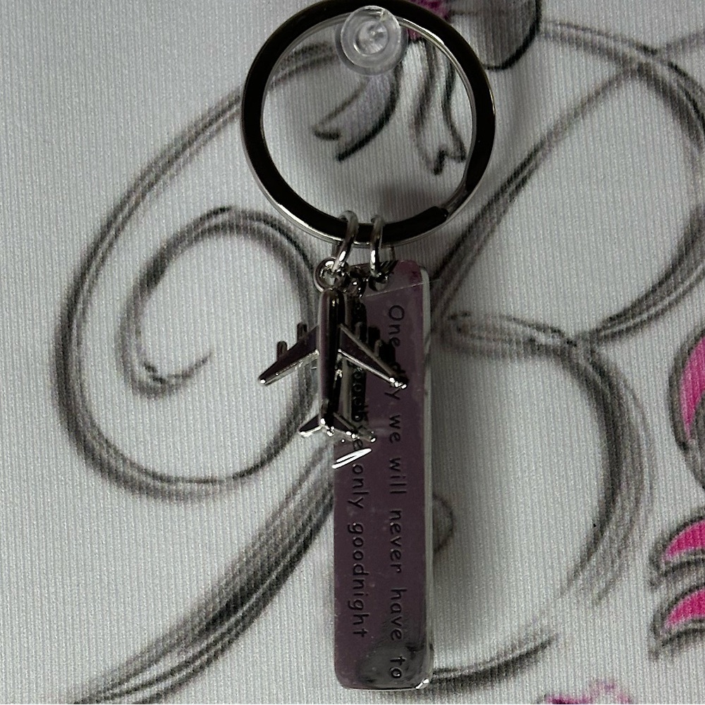 Long distance relationship Silver Keychain with Inspirational Quote lovers a far